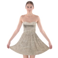 Textile Jute Brown Strapless Bra Top Dress by artworkshop