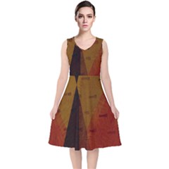 Abstract 004 V-neck Midi Sleeveless Dress  by nate14shop