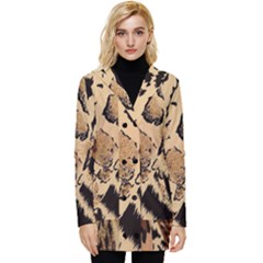 Animal-pattern-design-print-texture Button Up Hooded Coat  by nate14shop