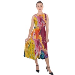 Art-color Midi Tie-back Chiffon Dress by nate14shop