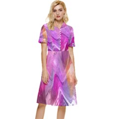 Background-color Button Top Knee Length Dress by nate14shop