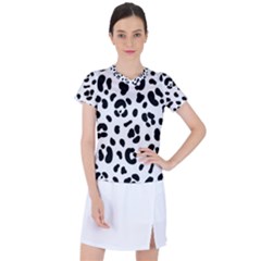 Blak-white-tiger-polkadot Women s Sports Top