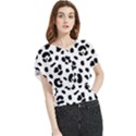 Blak-white-tiger-polkadot Butterfly Chiffon Blouse View1