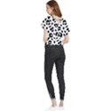 Blak-white-tiger-polkadot Butterfly Chiffon Blouse View2