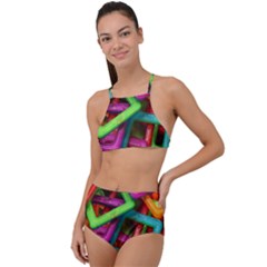 Construction-set High Waist Tankini Set by nate14shop