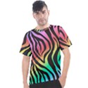 Rainbow Zebra Stripes Men s Sport Top View1