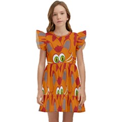 Animals Pet Cats Kids  Winged Sleeve Dress