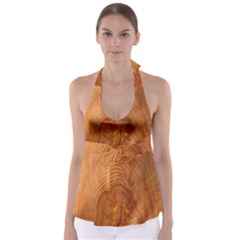 Annual Rings Tree Wood Babydoll Tankini Top by artworkshop