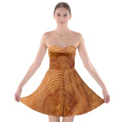 Annual Rings Tree Wood Strapless Bra Top Dress by artworkshop