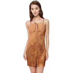Annual Rings Tree Wood Summer Tie Front Dress by artworkshop