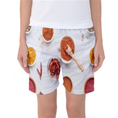 Masala Spices Food Women s Basketball Shorts by artworkshop