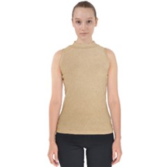 Paper Brown Mock Neck Shell Top by artworkshop