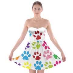 Paw Print Strapless Bra Top Dress by artworkshop