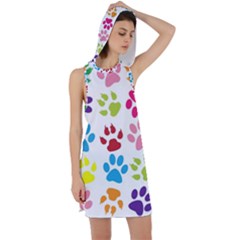 Paw Print Racer Back Hoodie Dress by artworkshop