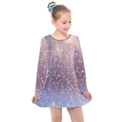 Snowfall Winter Kids  Long Sleeve Dress