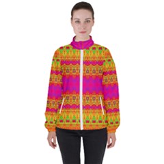 Calming Peace Women s High Neck Windbreaker by Thespacecampers