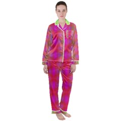 Patterned Satin Long Sleeve Pajamas Set by Thespacecampers