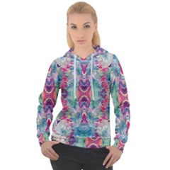 Painted Flames Symmetry Iv Women s Overhead Hoodie by kaleidomarblingart