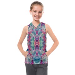 Painted Flames Symmetry Iv Kids  Sleeveless Hoodie by kaleidomarblingart