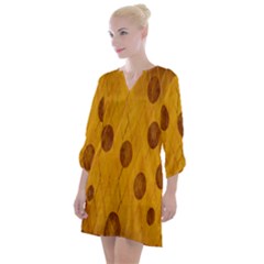 Mustard Open Neck Shift Dress by nate14shop