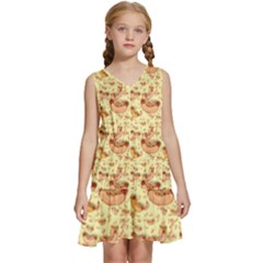 Hot-dog-pizza Kids  Sleeveless Tiered Mini Dress by nate14shop