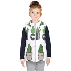 Succulents Kids  Hooded Puffer Vest by nate14shop