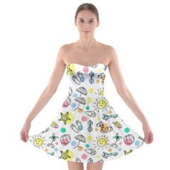 Drawing Pattern Strapless Bra Top Dress by artworkshop