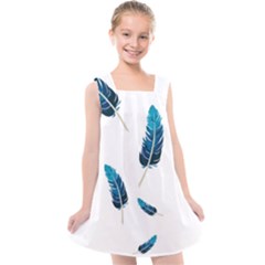 Feather Bird Kids  Cross Back Dress by artworkshop