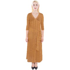 Hardwood Vertical Quarter Sleeve Wrap Maxi Dress