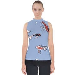 Fish Carp Koi Koi Mock Neck Shell Top by artworkshop