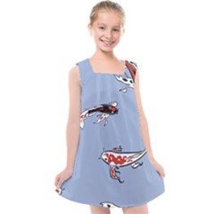 Fish Carp Koi Koi Kids  Cross Back Dress by artworkshop