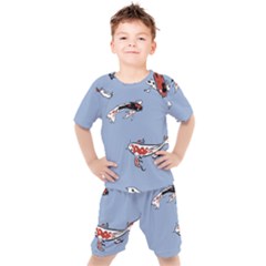 Fish Carp Koi Koi Kids  Tee And Shorts Set by artworkshop