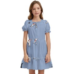 Fish Carp Koi Koi Kids  Puff Sleeved Dress by artworkshop