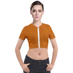 Orange Short Sleeve Cropped Jacket