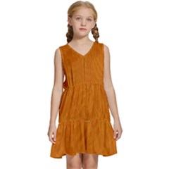 Orange Kids  Sleeveless Tiered Mini Dress