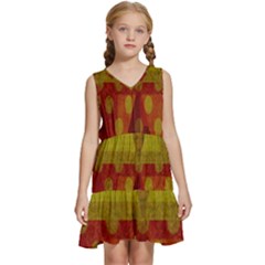 Rhomboid 003 Kids  Sleeveless Tiered Mini Dress