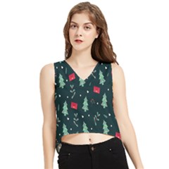 Christmas 001 V-neck Cropped Tank Top