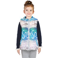 5 Seconds Of Summer Collage Quotes Kids  Hooded Puffer Vest by nate14shop