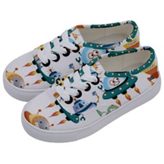 Vector-set-funny-robots-cartoon Kids  Classic Low Top Sneakers