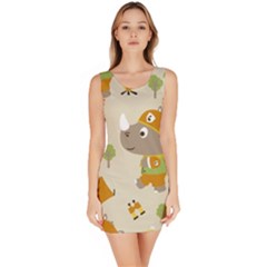 Seamless-pattern-vector-with-funny-boy-scout-scout-day-background Bodycon Dress