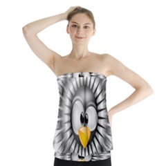 Owl-fluff-prance-animal-surprised Strapless Top by Jancukart