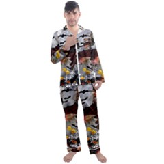 Halloween Men s Long Sleeve Satin Pajamas Set