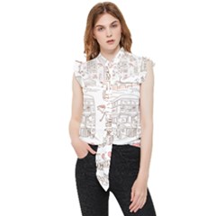 I Love London Drawing Frill Detail Shirt