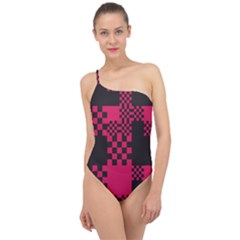 Cube-square-block-shape-creative Classic One Shoulder Swimsuit