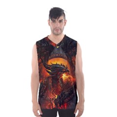 Dragon Fire Fantasy Art Men s Basketball Tank Top by Jancukart