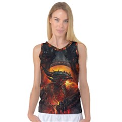 Dragon Fire Fantasy Art Women s Basketball Tank Top