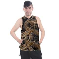 Fantasy Dragon Pentagram Men s Sleeveless Hoodie by Jancukart