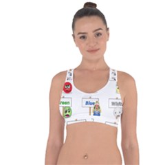 Graphic-smiley-color-diagram Cross String Back Sports Bra