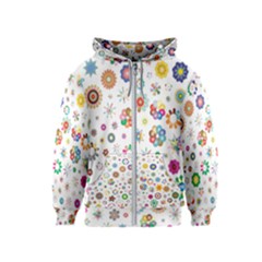 Flower Floral Pattern Kids  Zipper Hoodie