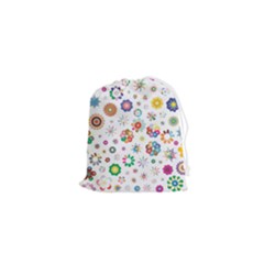 Flower Floral Pattern Drawstring Pouch (xs)